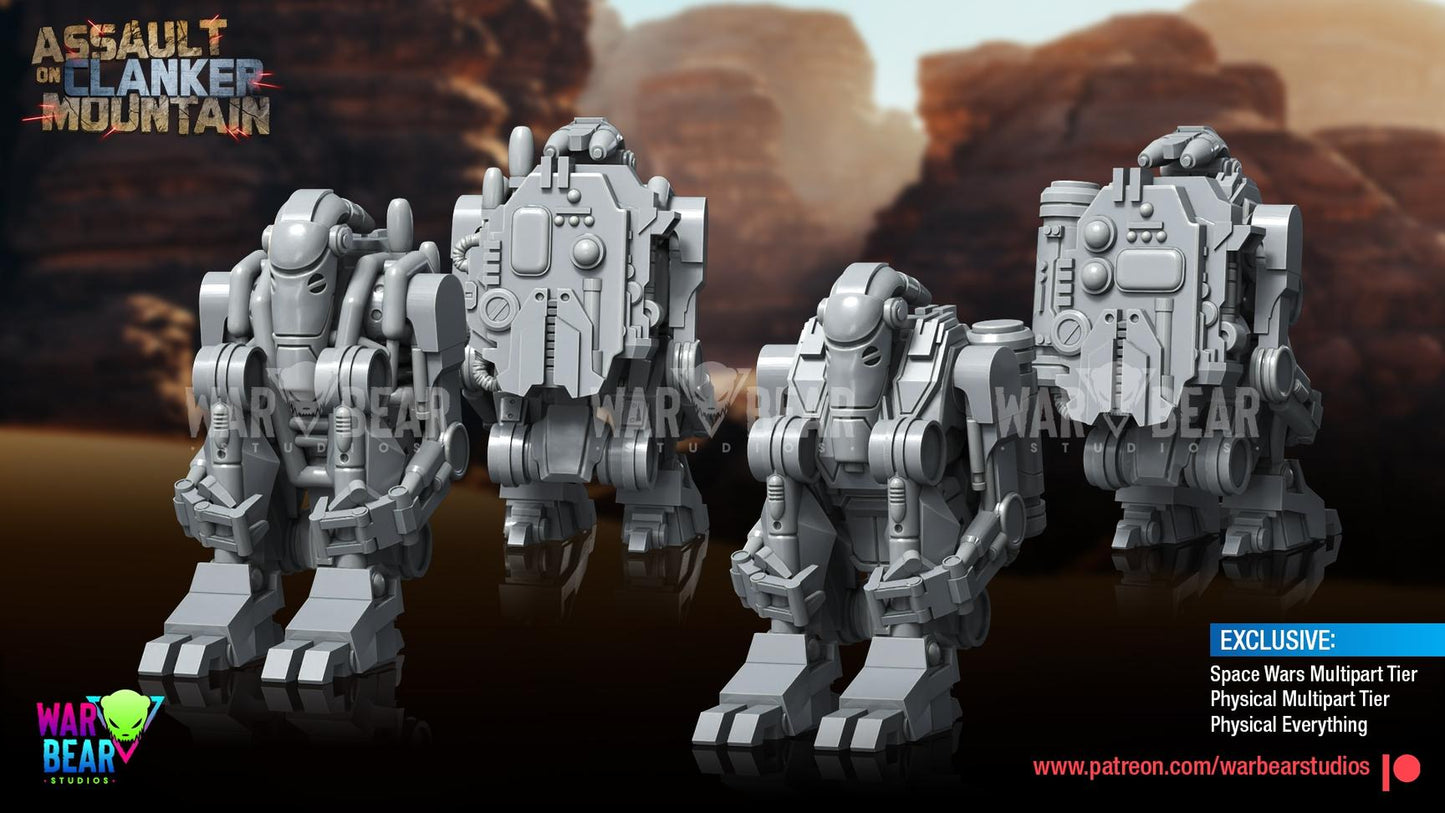 PK-188 Droid Battalion Mountain Skeleton Clankers Charging Droid by War Bear Studios