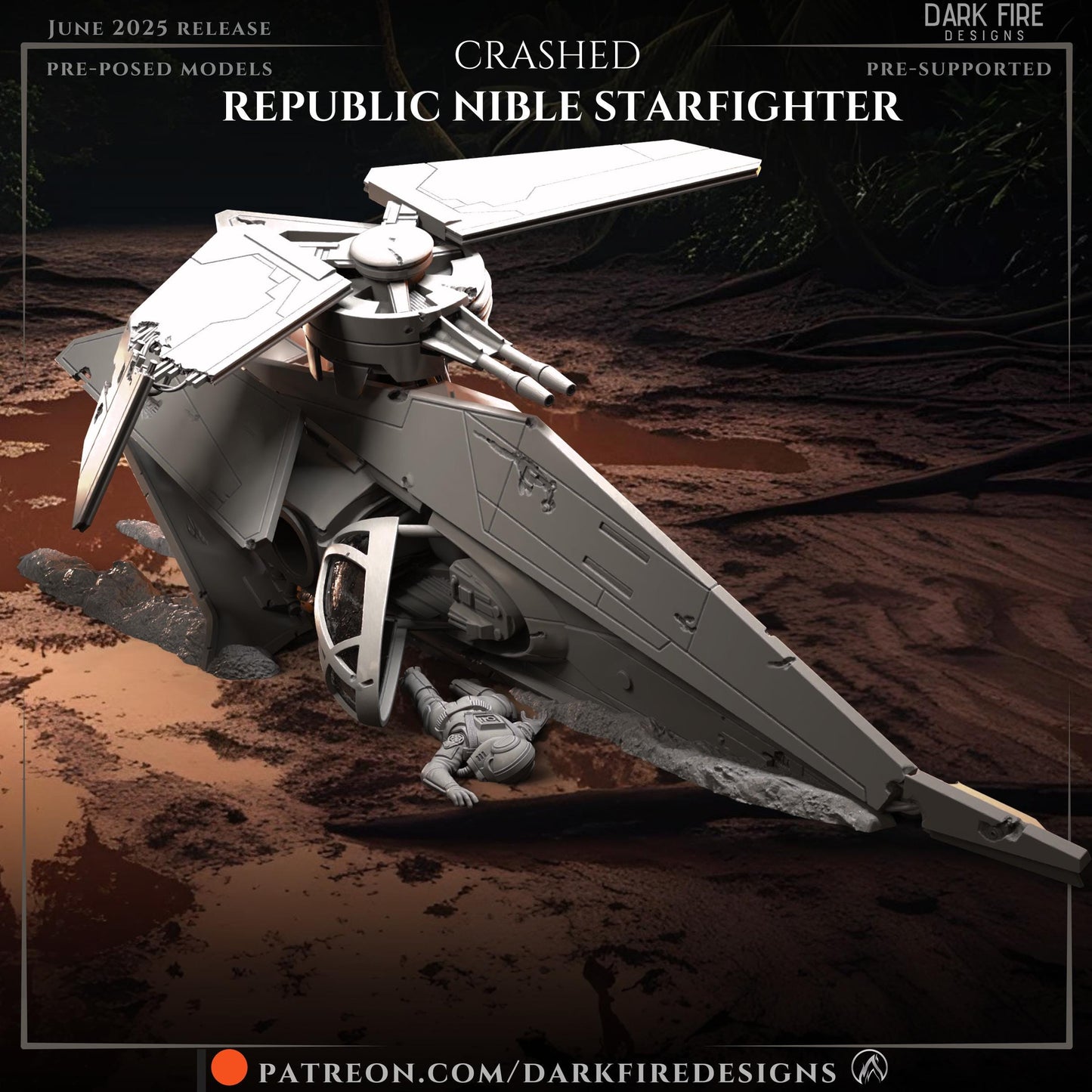 Crashed Republic Nimble Starfighters