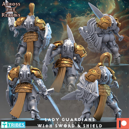 Golden Ladies - Lady Guardian with Sword and Shield by Across the Realms
