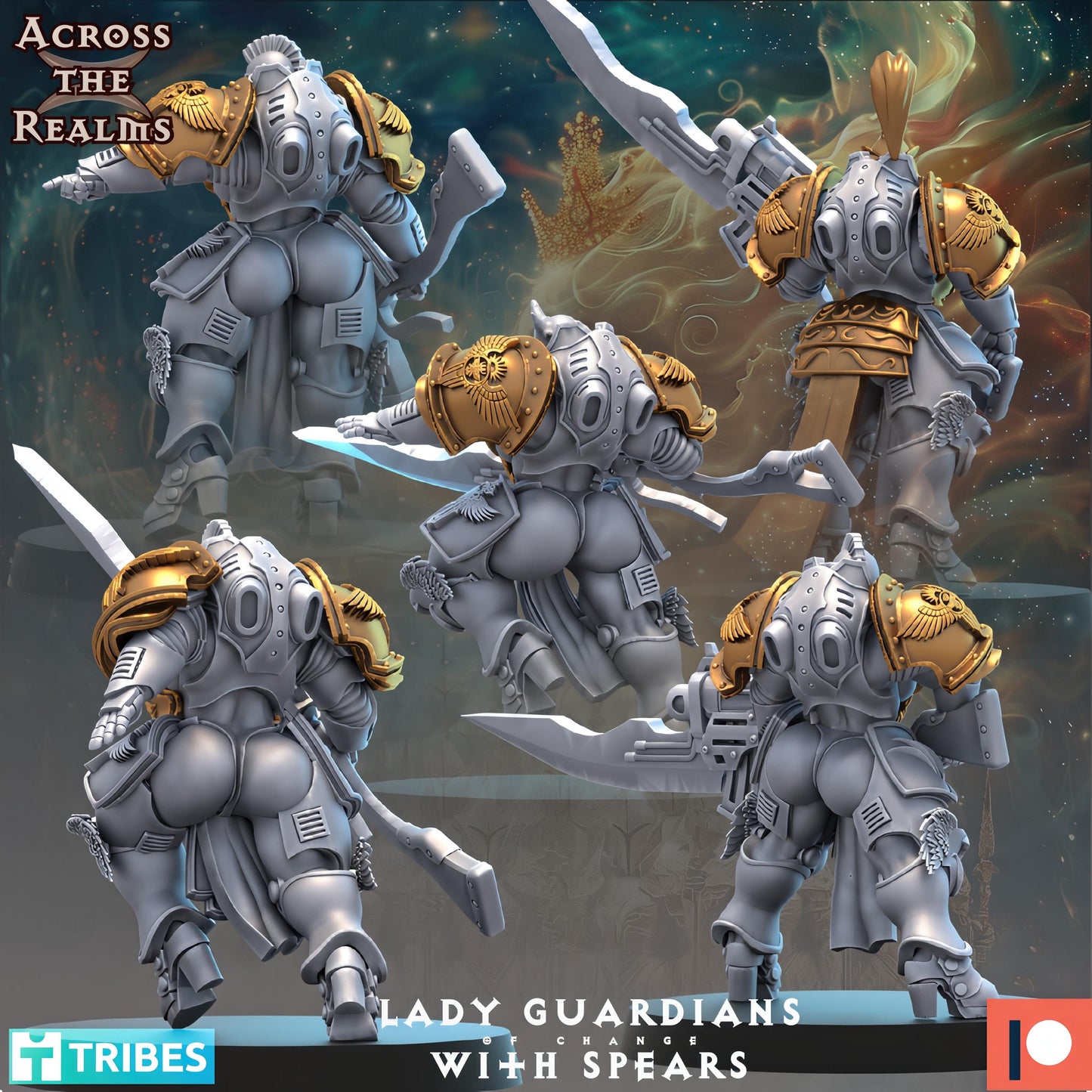 Golden Ladies - Lady Guardian with Spears by Across the Realms