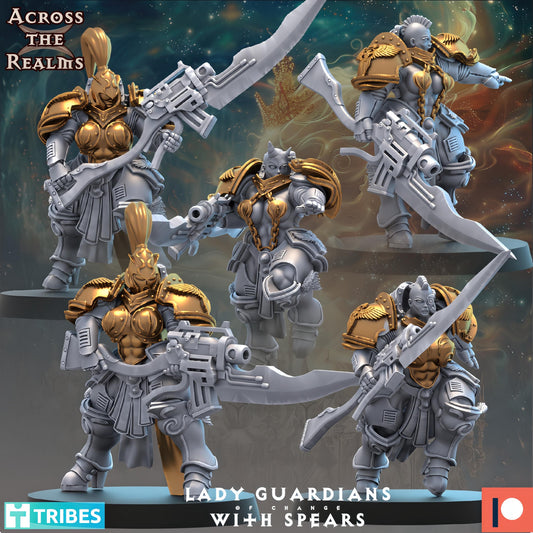 Golden Ladies - Lady Guardian with Spears by Across the Realms