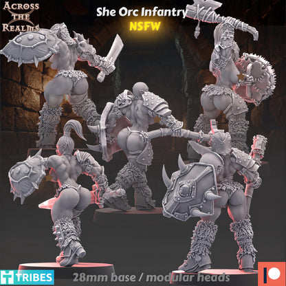 Dungeon Ladies She Orc Infantry by Across the Realms