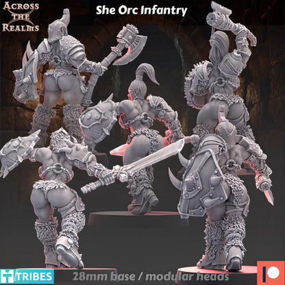 Dungeon Ladies She Orc Infantry by Across the Realms