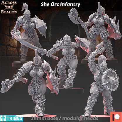 Dungeon Ladies She Orc Infantry by Across the Realms
