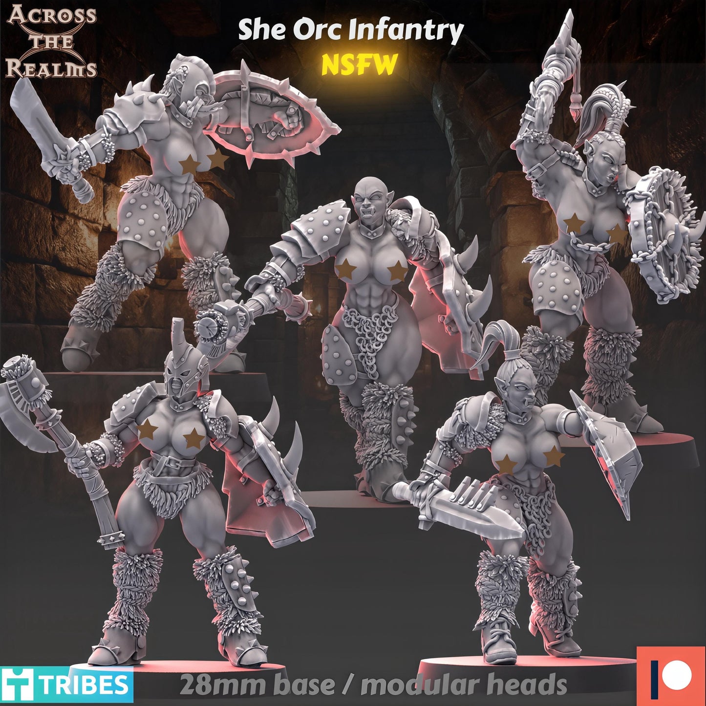 Dungeon Ladies She Orc Infantry by Across the Realms