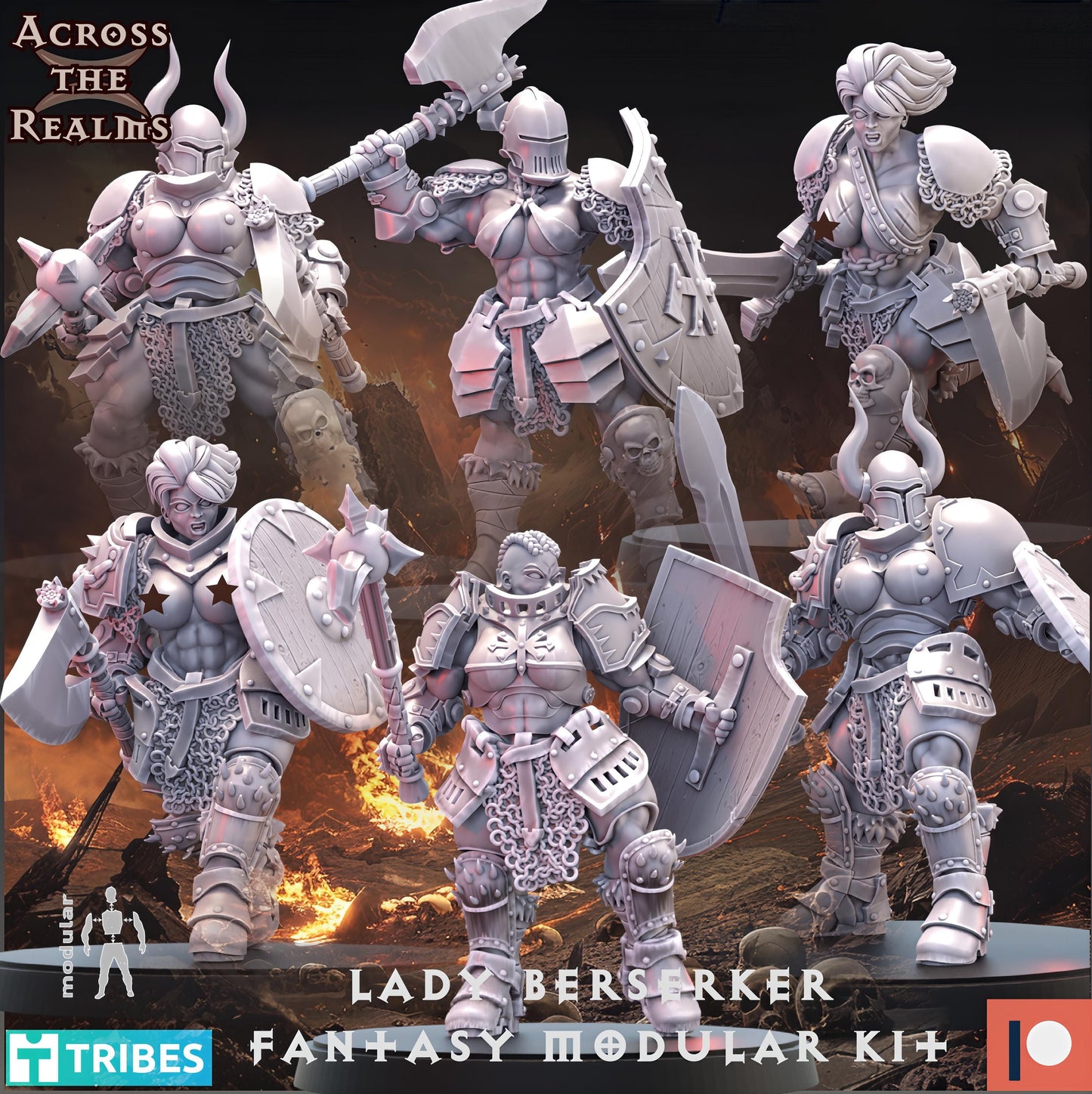 Lady Berserker 6x Fantasy Modular Kit by Across the Realms