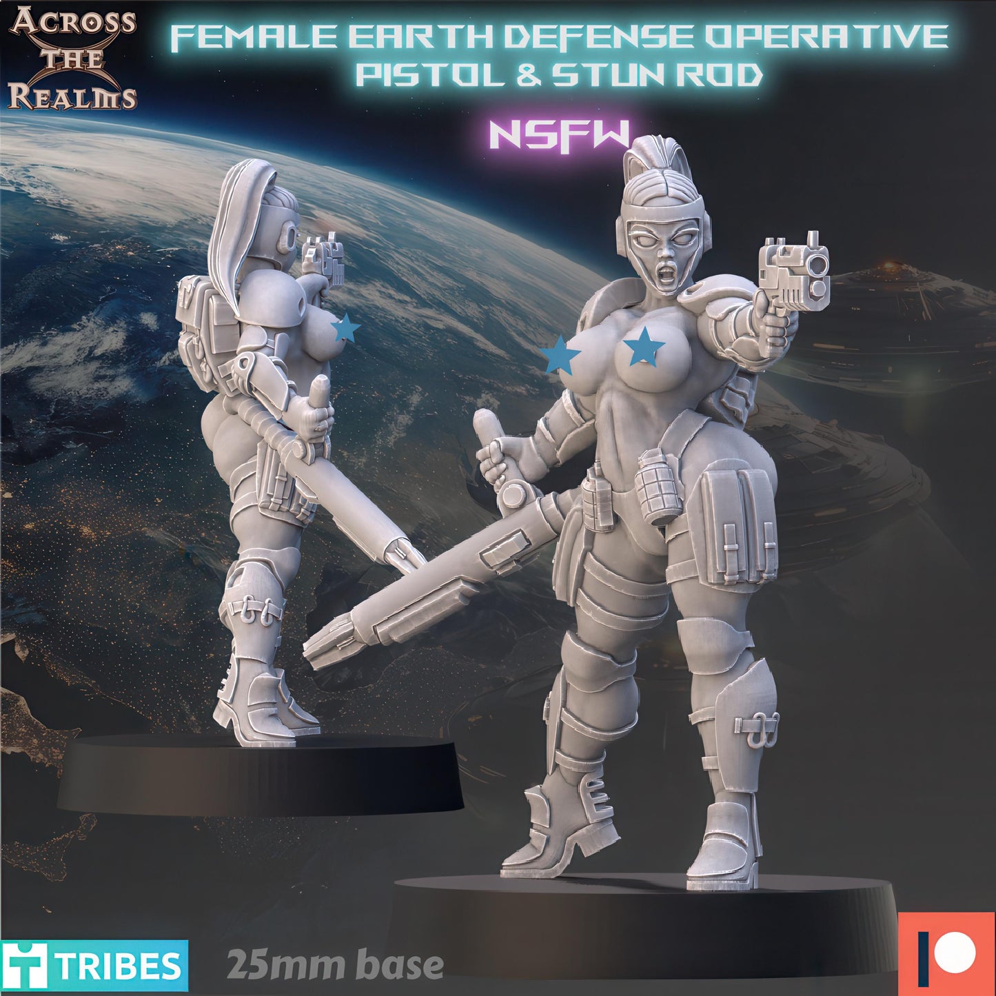 Earth Defense - Female Operative with Stun Rod by Across the Realms