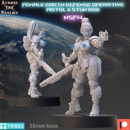 Earth Defense - Female Operative with Stun Rod by Across the Realms