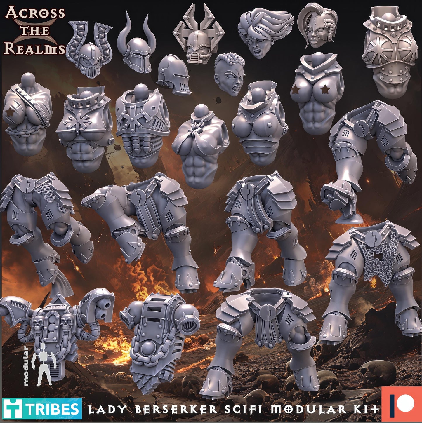 Lady Berserker 7x Sci-fi Modular Kit by Across the Realms